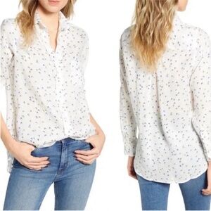 Anthropologie Grayson The Hero Butterfly Linen Button-Down Shirt Size 4 Large